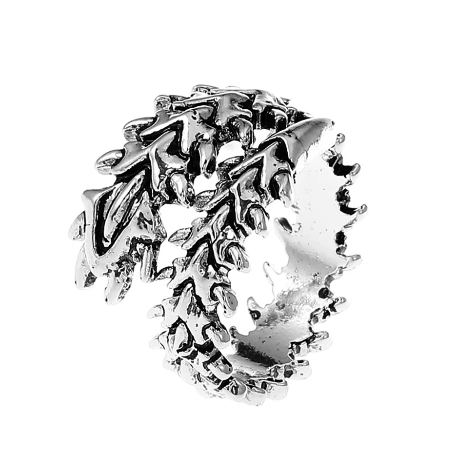 خمر القوطية عارضة العمود الفقري خواتم للنساء الرجال العتيقة الفضة غلو حريش حلقة مفتوحة الهيب هوب مجوهرات Y2K خواتم الموضة #5