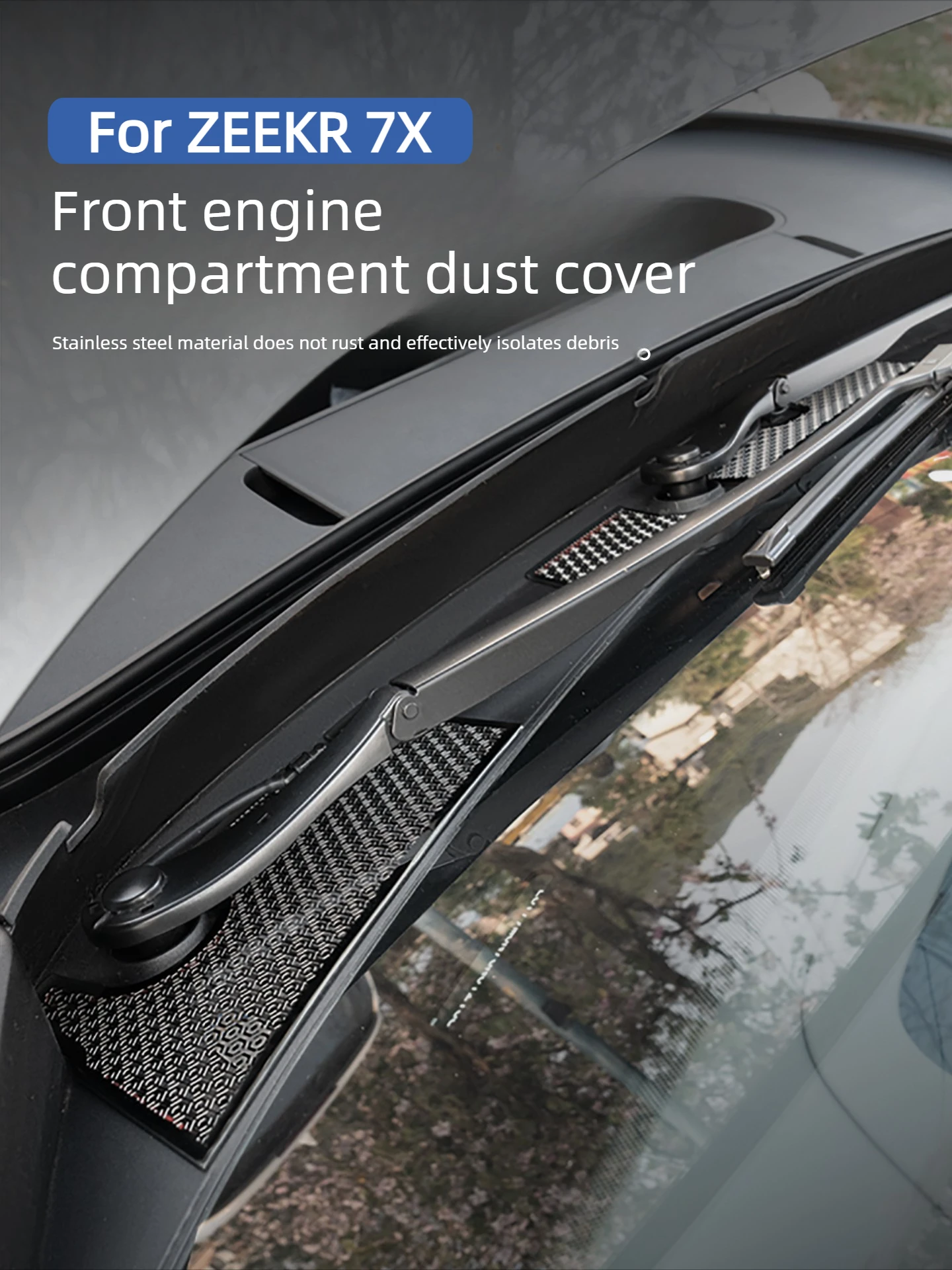 For ZEEKR 7X Front Engine Hood Air Outlet Protective Cover Insect Proof Mesh Air Inlet Block Accessories for Modified Products