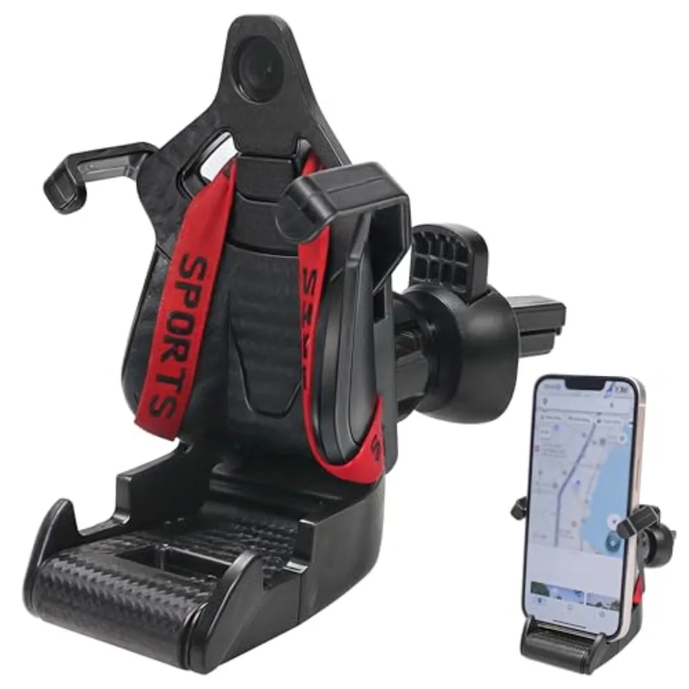 Racing Style Phone Holder for Car Air Outlet Easy Install Support Smartphones Up to 8 5cm Wide with Shockproof Design