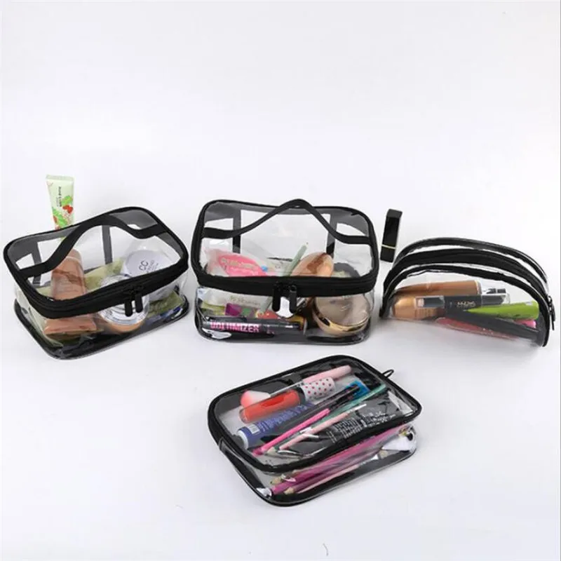 Waterproof Transparent PVC Bath Cosmetic Bag Women Make Up Case Travel Zipper Makeup Beauty Wash Organizer Toiletry Storage Kit