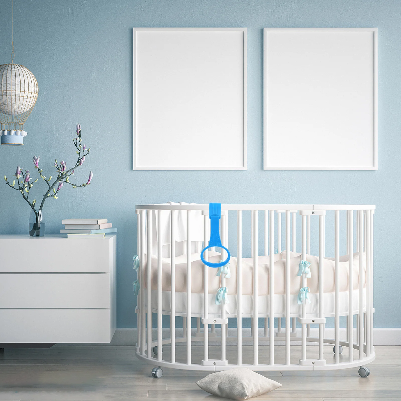 زوج واحد من حلقات سحب سرير الأطفال لتمرين المشي للرضع، خفيفة الوزن ومحمولة، حواف ناعمة وآمنة ومتينة، لون مشرق