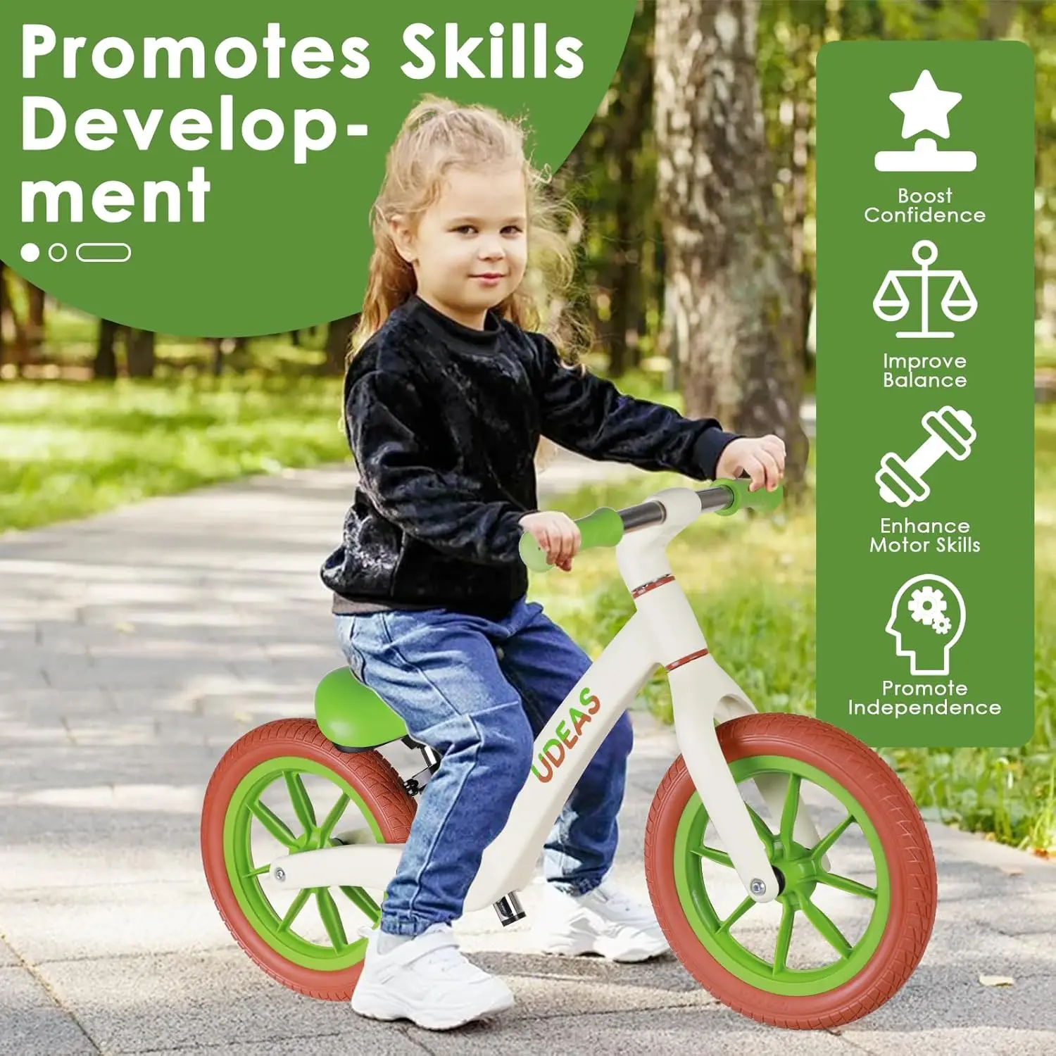 Vélo d'équilibre pour tout-petit de 2 ans, vélo d'équilibre sans pédale pour enfants avec siège réglable, cadre de vélo en nylon ultra léger pour garçons et filles