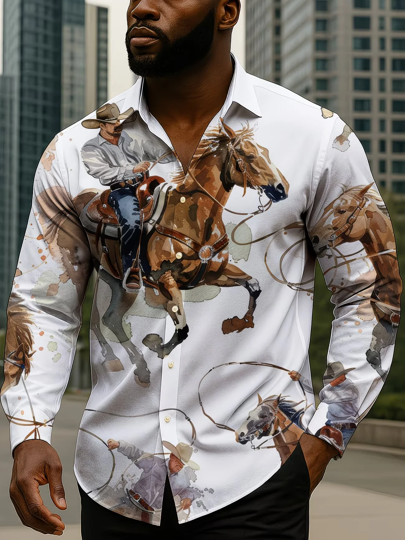 

Новая черно-синяя мужская рубашка с длинными рукавами и воротником, с 3D-принтом в виде бабочек, повседневная верхняя одежда.