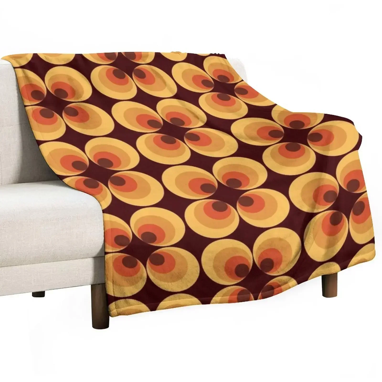 

Retro Orange Throw Blanket Cozy Microfiber Throw Blanket for Home Bedroom