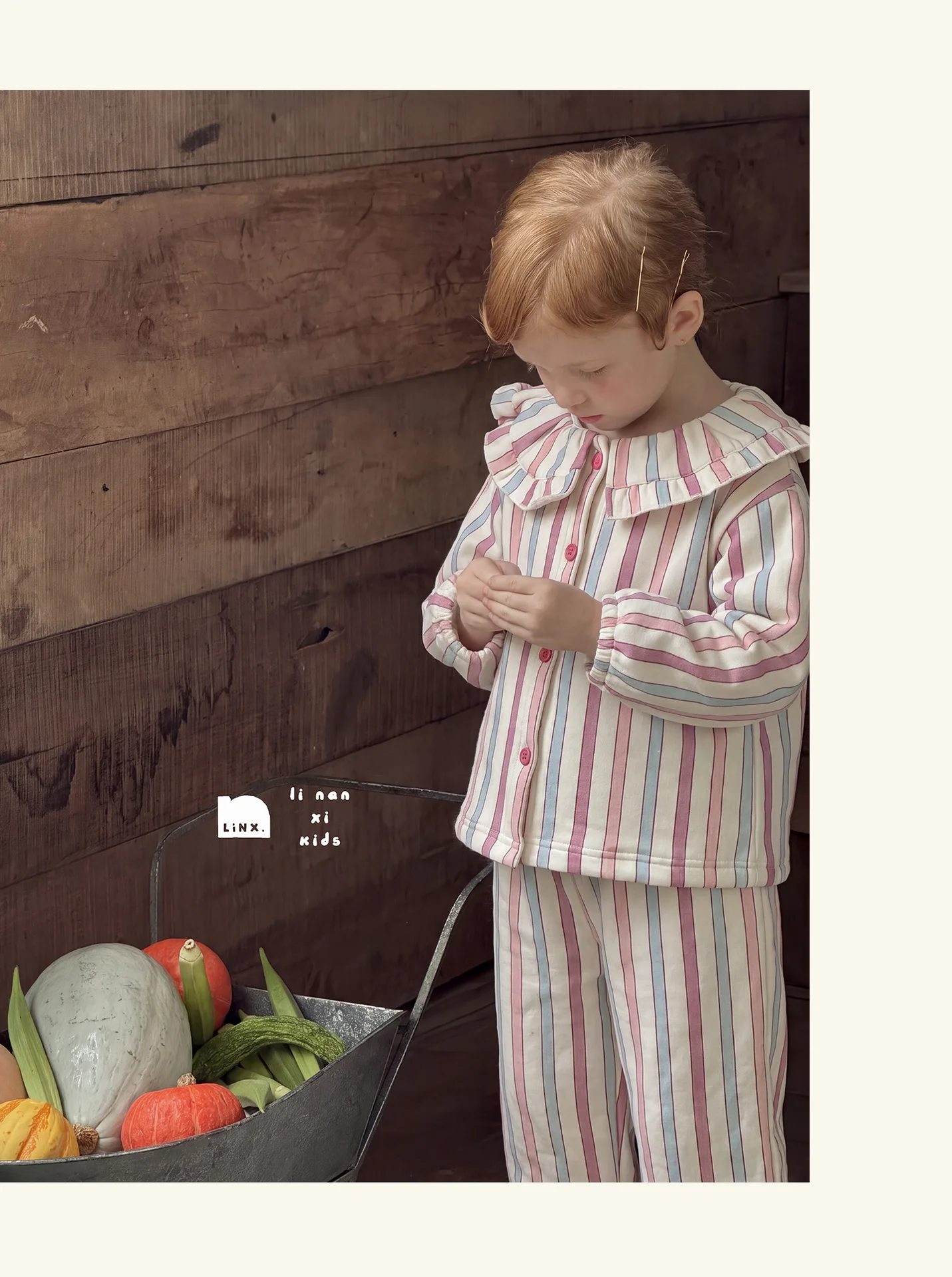 Children Sleepwear Girls Cotton Plush Striped Set 2026 New Spring Autumn Winter Baby Set Girls Home Clothes Two Piece Set