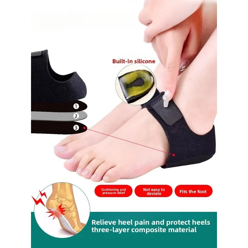 كعب لتخفيف الآلام إدراج التهاب اللفافة الأخمصية كعب حفز وسائد هلام منصات العناية بالقدم دعم الأكمام كعب حامي الجوارب حديثا #2