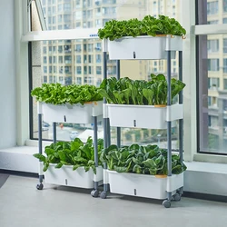 Multi-layer Hydroponic Box Balcony Vegetable Planting Special Box Self-watering Flower Pot Rack Multifunctional Seedling Pots