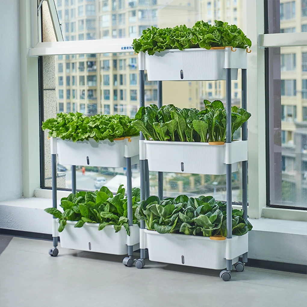 Multi-layer Hydroponic Box Balcony Vegetable Planting Special Box Self-watering Flower Pot Rack Multifunctional Seedling Pots