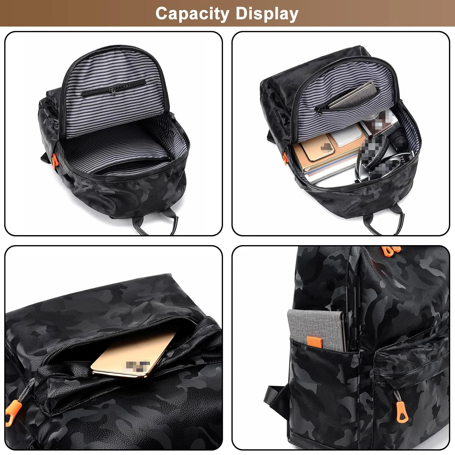 High-density Oxford fabric Camouflage Casual Men's Backpack Waterproof Large Capacity Travel Works College 14Inch Laptop Daybag