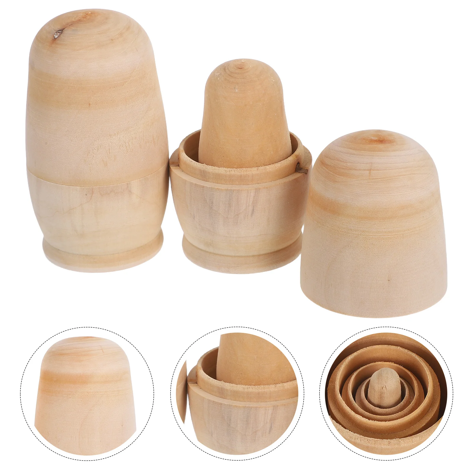 

2 set Russian Nesting Unfinished Wooden Diy For Kids Painting Craft Matrioska Children Gift Educational Wooden Diy Supplies