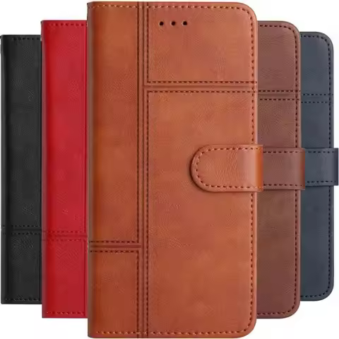 Men Lady Business Leather Phone Case For Samsung Galaxy S25 S24 S23 S21 S20 FE S22 Plus Ultra Card Wallet Protect Cover #DBB