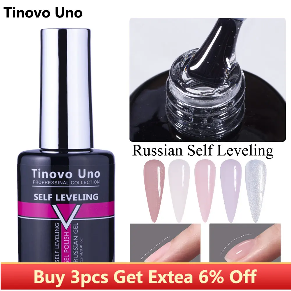 Tinovo Uno Russian Self-leveling Gel Nail Polish 12ml Manicure Nude Color Nail Varnishes Rubber Base Coat Gels Lacquer Repair