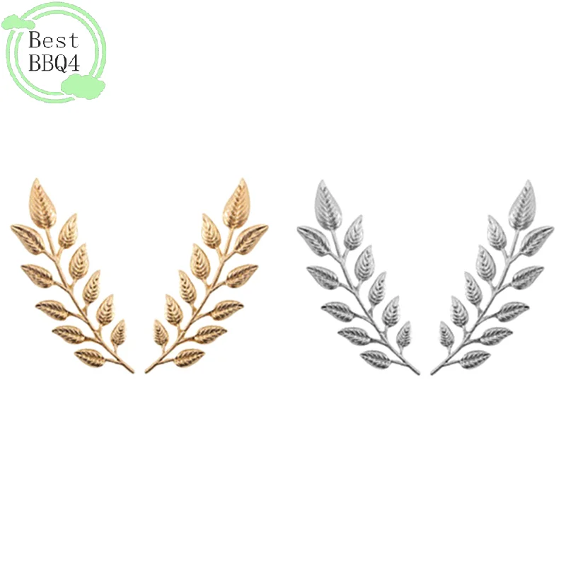 (BBQ4)1Pair Trendy Suit Shirt Collar Pin Leaf Alloy Brooch Sweater Collar Button For Men Women Daily Fashion Clothing Accessory