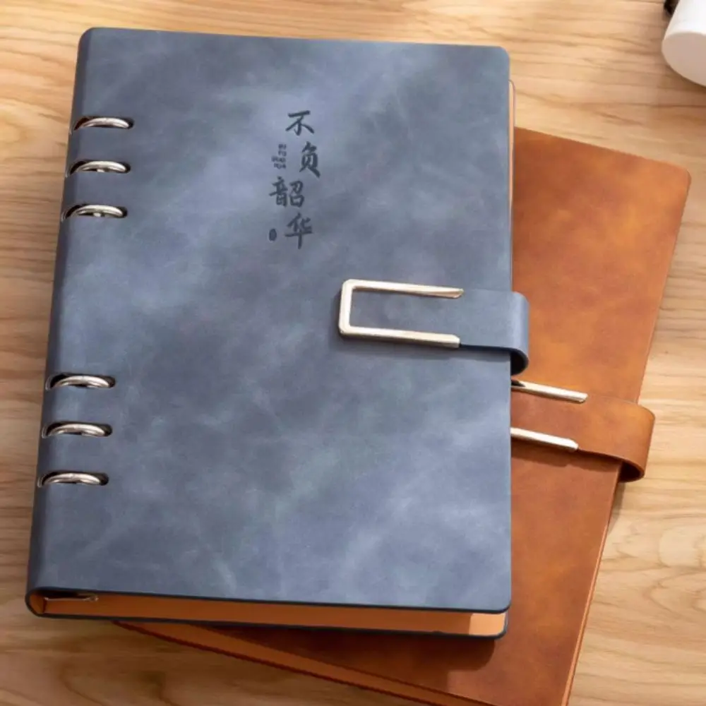 

Блокнот А5 со съемным металлическим зажимом, 100 листов, кожаная обложка, на кольцах, 200 страниц, твердый переплет из ПУ, для школы