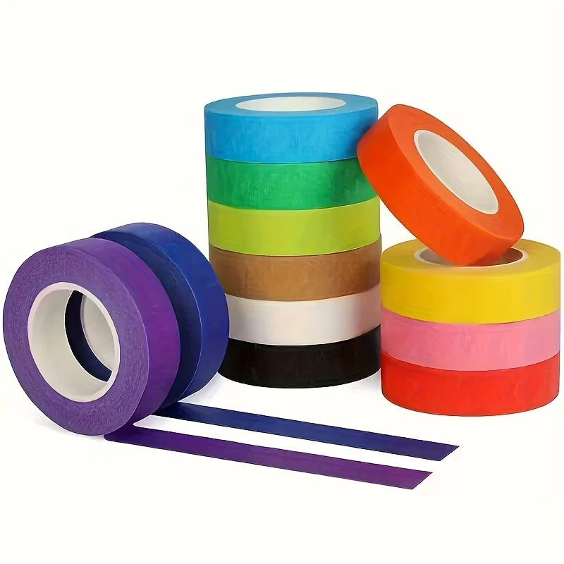

12 Colored Masking Tape, Colored Painter's Tape for Arts and Crafts,Craft Tape,Label Tape,Paper Tape,2D,Perfect for Room Decor