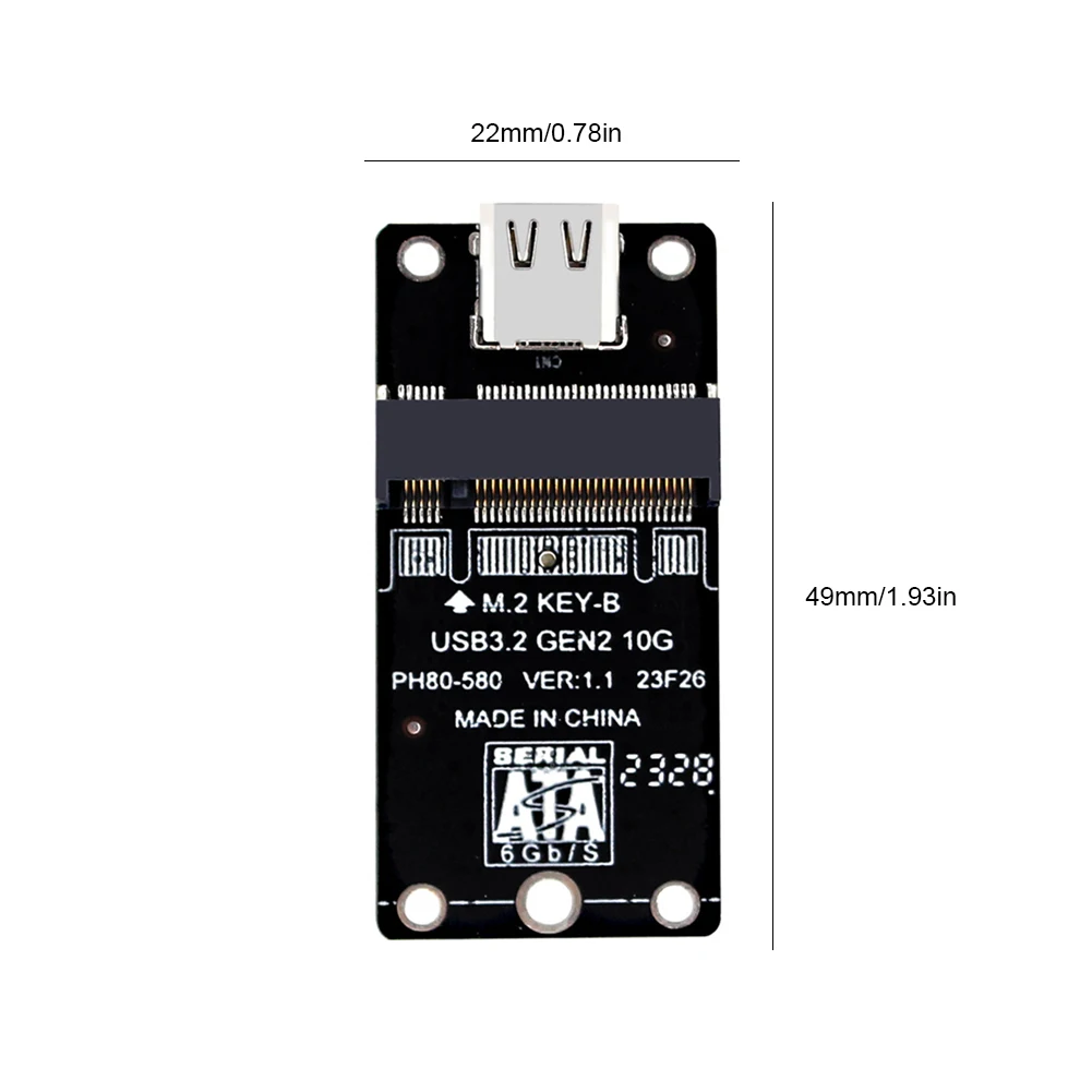 Tarjeta elevadora NGFF a USB 3,2, tipo C, tarjeta adaptadora JMS583, convertidor SSD de 10Gbps a USB 3,2, SATA3, 6Gbps, compatible con M2 SSD 2230/42/60/80