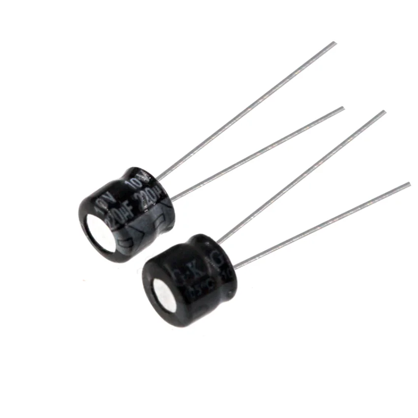 Capacitor eletrolítico de alumínio, radial, 220uF, 10V, 220MFD, 10WV, 5x7mm, 20pcs