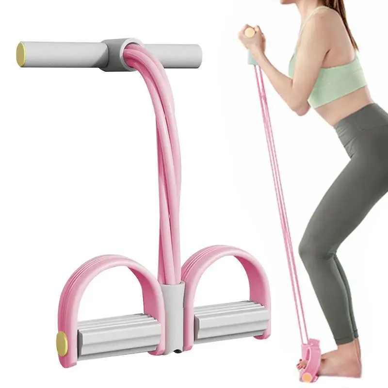 Yoga Pedal Puller Portable Resistance Band 6-Tube Pedal Ankle Puller Multi-color Abdominal Exerciser Elastic for Stretching