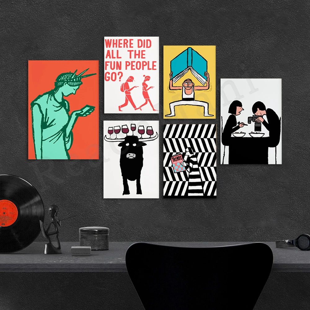 

Jean Jullien prints, landscape, brilliant, dad and son, social freedom, trend, contemporary pop art poster, quote, funny artwork