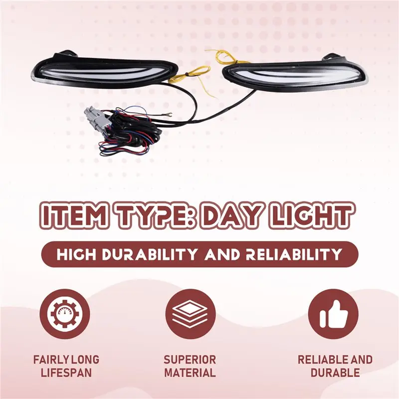 Ingenious-LED Daylight Running Lamp 12V Car For Toyota Harrier Venza 2020-2022 DRL Yellow Turn Signal Night Blue Fog Lamp