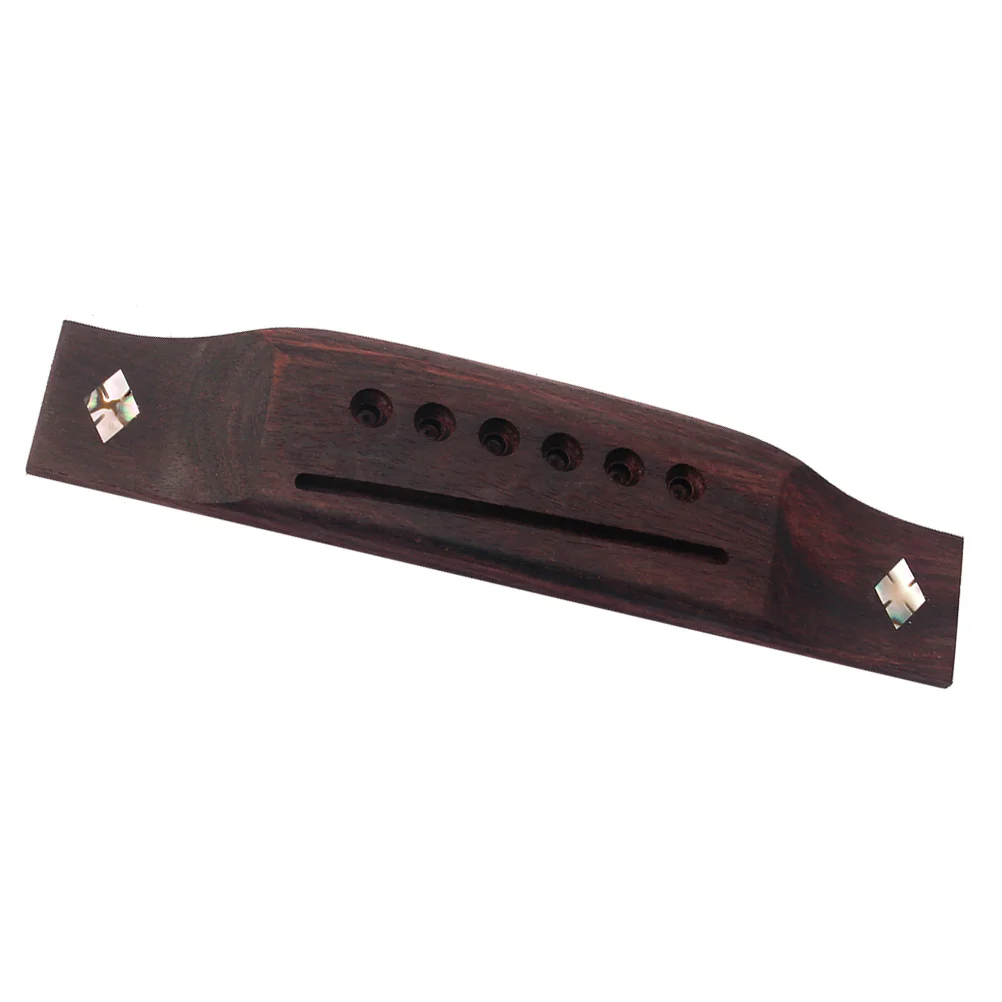 

6 Strings Rosewood Saddle Thru Slotted Acoustic Guitar Bridge with Seashell Decor for Type Folk Classical Acoustic Guitar Replac