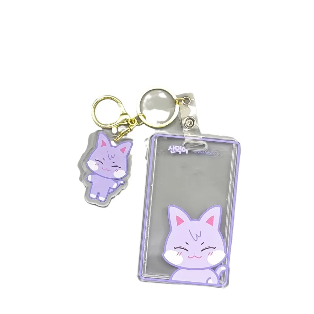 Aniteez Card Holder Keychain Keyring  Acrylic Characters Photocard Sleeves Hongjoong Seonghwa Yunho Yeosang Keychain