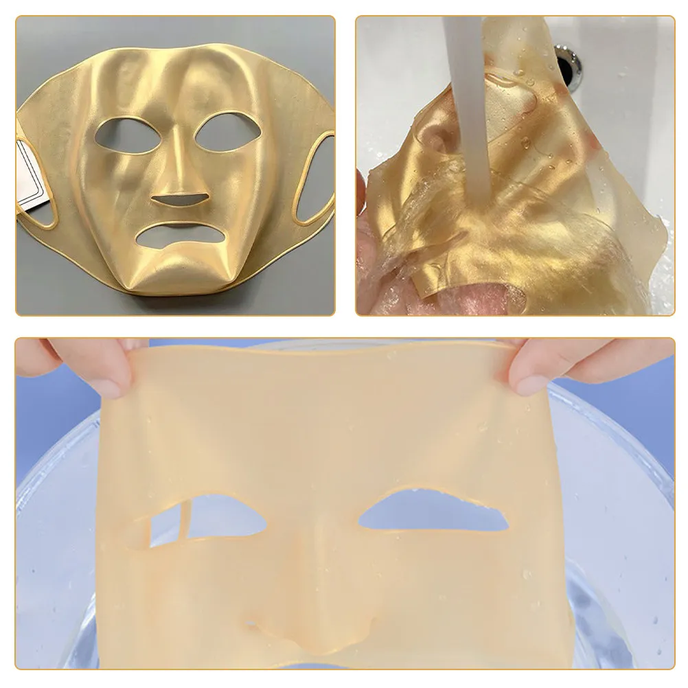 3Pcs Silicone Facial Mask Cover Ear Hook Style Reusable Soft Comfortable Anti-Drop Anti-Wet Face Mask Cover for Skincare