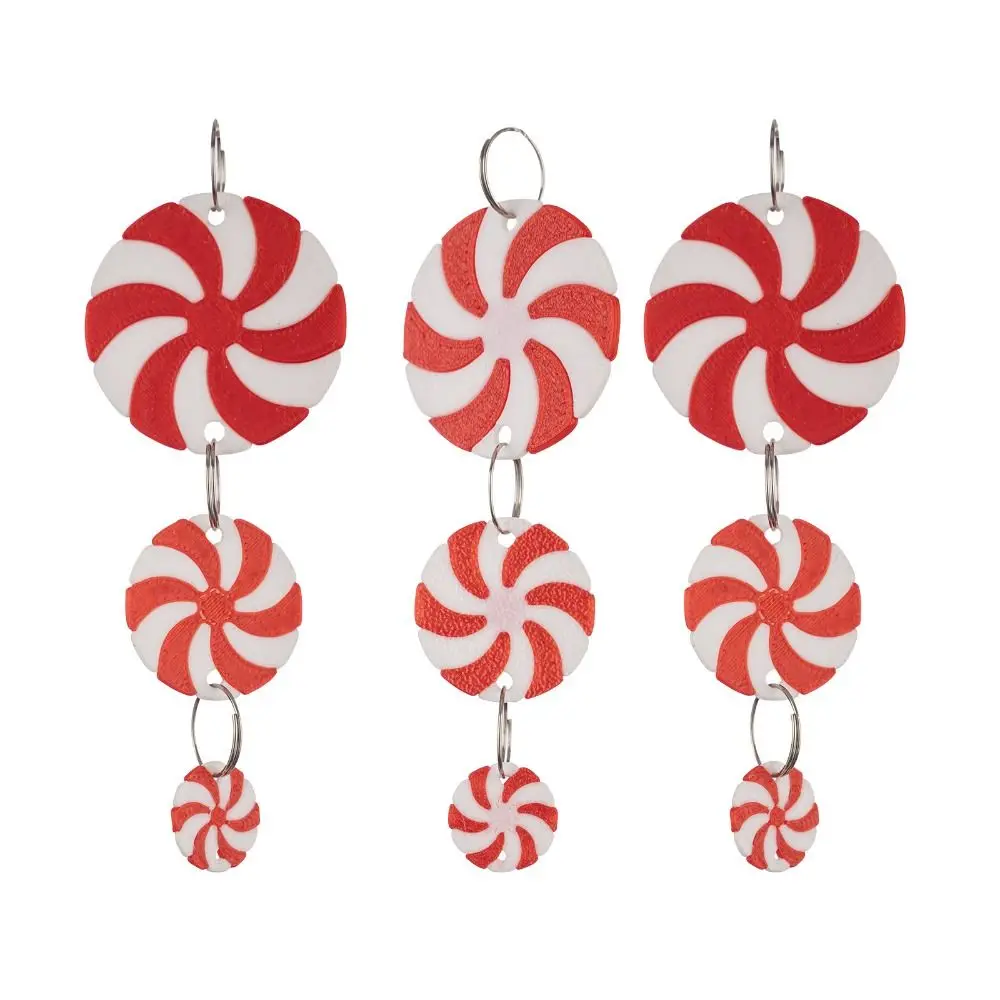 

9pcs Red and White Christmas Candy Pendants DIY Exquisite Round Candy Ornaments PVC Christmas Tree Decorations