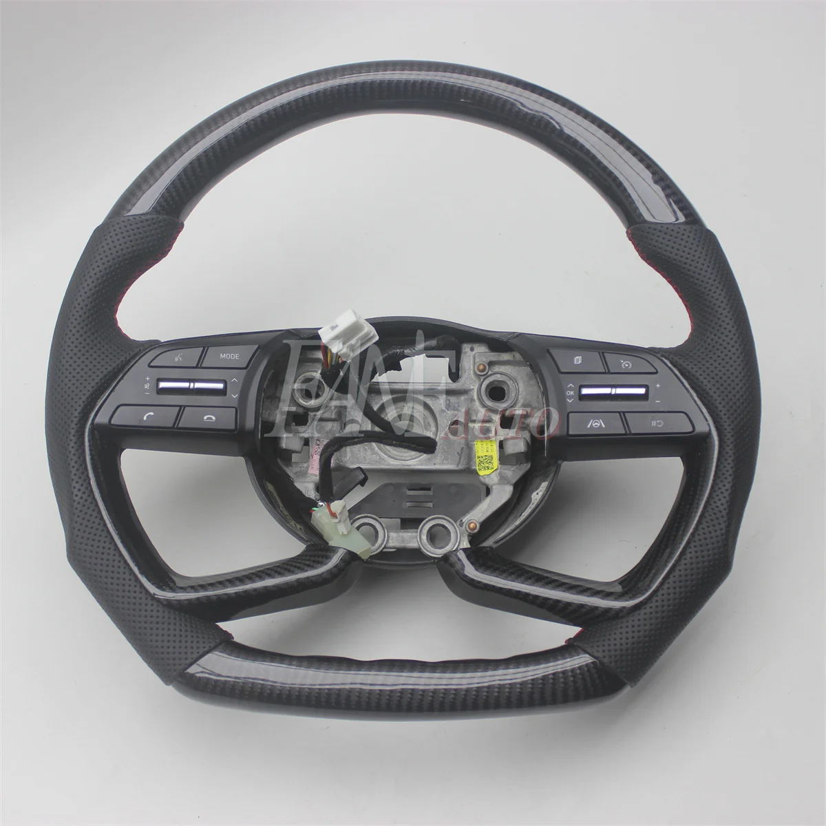 Replacement Real Carbon Fiber Steering Wheel with Leather for Hyundai Elantra 2021-2024