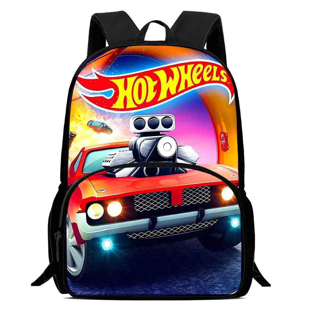 Sacs à dos de dessin animé Hot Wheels Cars pour enfants, sac à dos durable pour enfants, grande capacité, camping, cadeau d'anniversaire, garçons, filles, étudiants, enfants