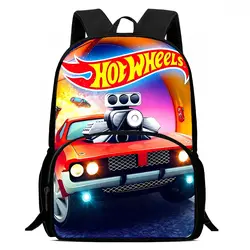 Cartoon Hot Wheels Cars Kids Backpacks Boys Girl Student Birthday Gift Child School Bags Large Capacity Camping Durable Rucksack