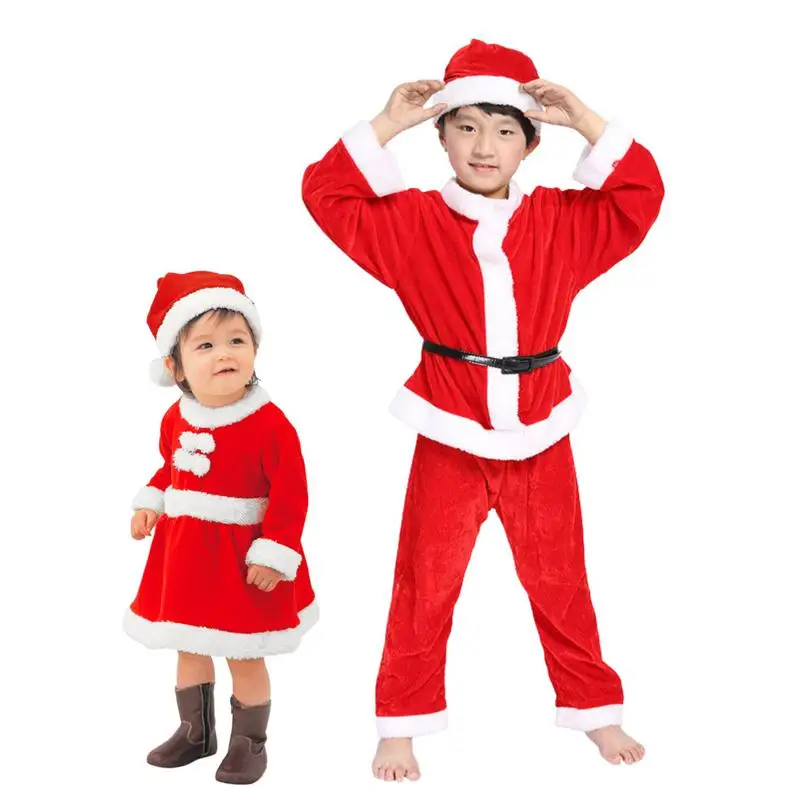 Child Christmas Costume Santa Cosplay Claus Costumes for Boys Santa Skirt Girls Fancy Party Suit Babies Xmas New Year Clothing