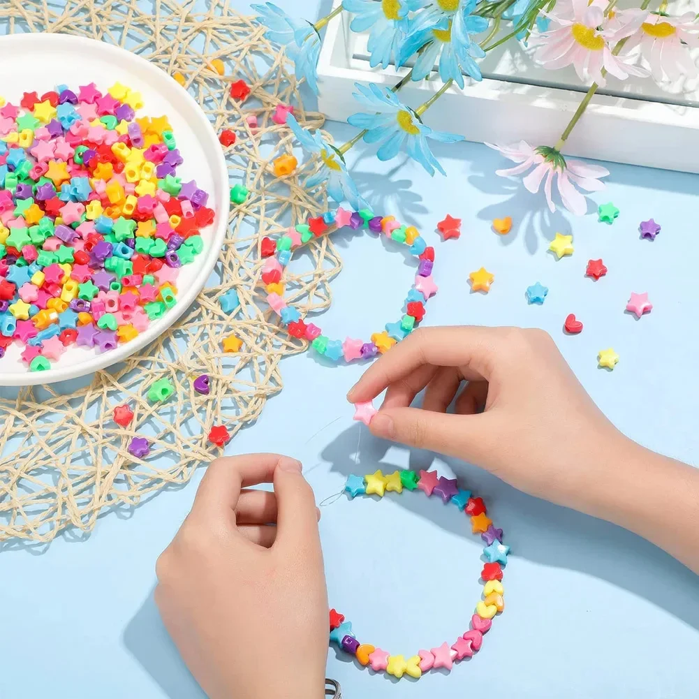 DIY Handmade Beaded Children's Toy Creative Loose Spacer Beads Crafts Making Bracelet Necklace Jewelry Kit Girl Toy Gift