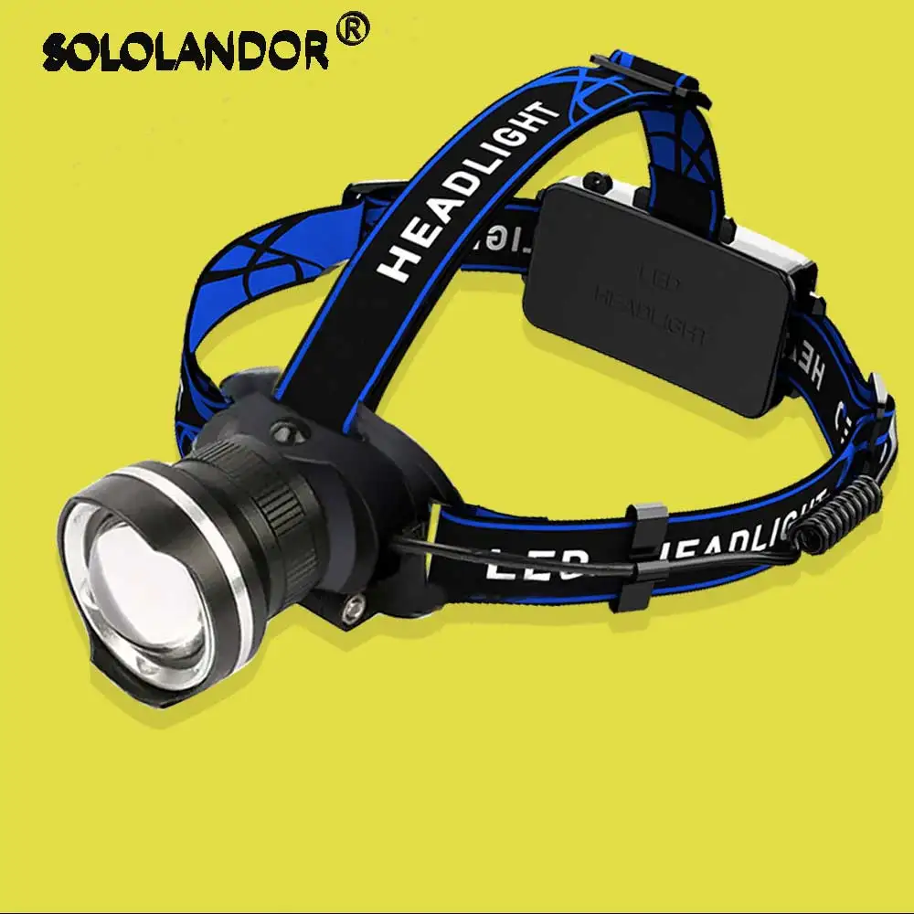LED Headlamp 1000LM 4-Mode Zoom Powerful Headlight Rechargeable 18650 Waterproof Head Flash Torch Camping Hunting