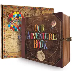 Our Adventure Book 146 Page Album Retro Style Travel Diary DIY Handmade Photo Album Scrapbook Retro Kraft Journal Children Gift