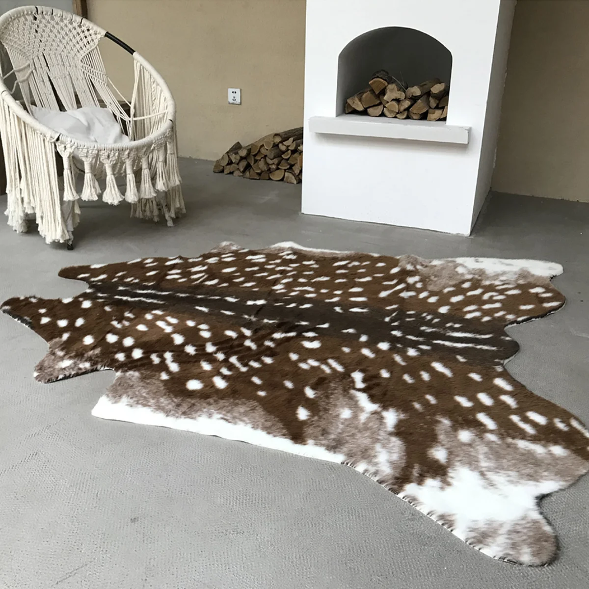 

Sika Deer Faux Leather Rugs Imitation Animal Skin Natural Leather Carpets Floor Mat Carpet Home Decor 110x90cm 190x150cm