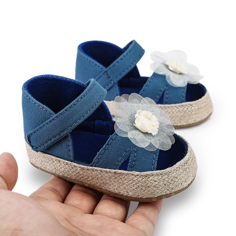 Pasgeboren Baby Meisjes Sandalen Zomer Schattig Bloemendecor Schattig Casual Zachte Schoenen Peuter Platte Hak Eerste Wandelaars 4 Kleuren