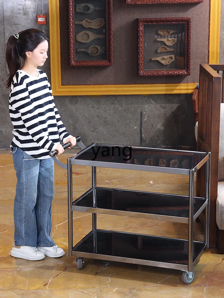 LH  large food delivery cart Hotel restaurant Push service Mobile side dish hot pot restaurant Food preparation cart