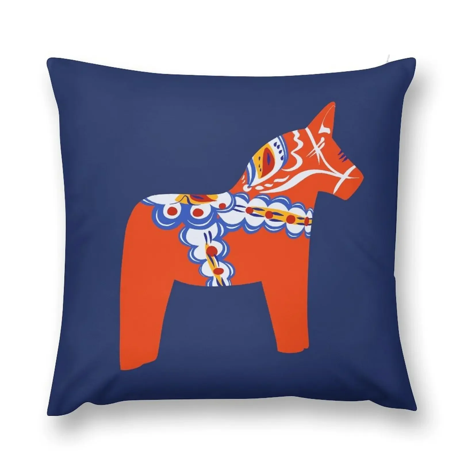 Red Swedish dala horse Throw Pillow Rectangular Cushion Cover christmas supplies pillow