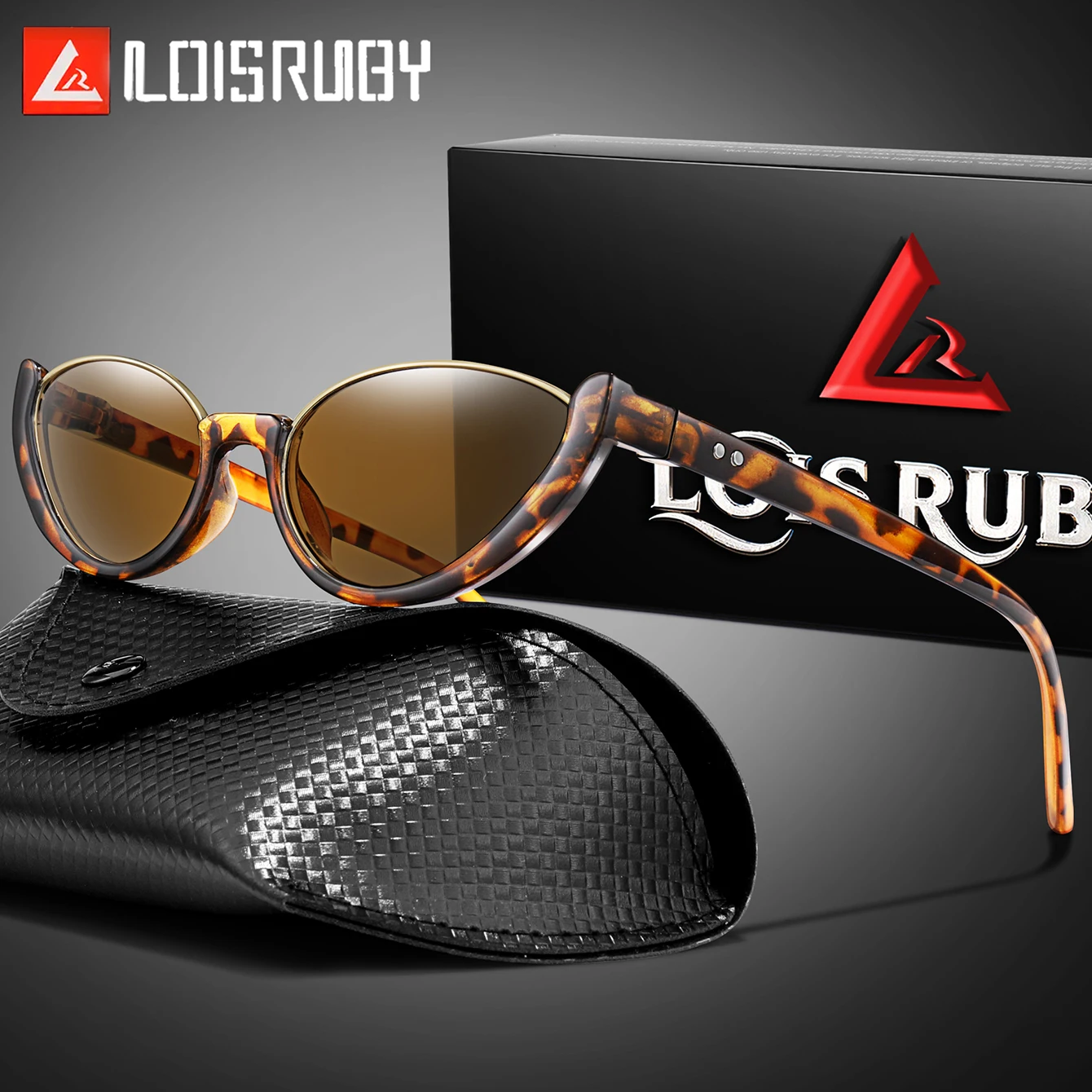 Lässige Sonnenbrille für Herren und Damen mit Box, Halbrahmen-UV-Schutzbrille für Outdoor-Aktivitäten, Partys, Reisen, Fahren, Radfahren