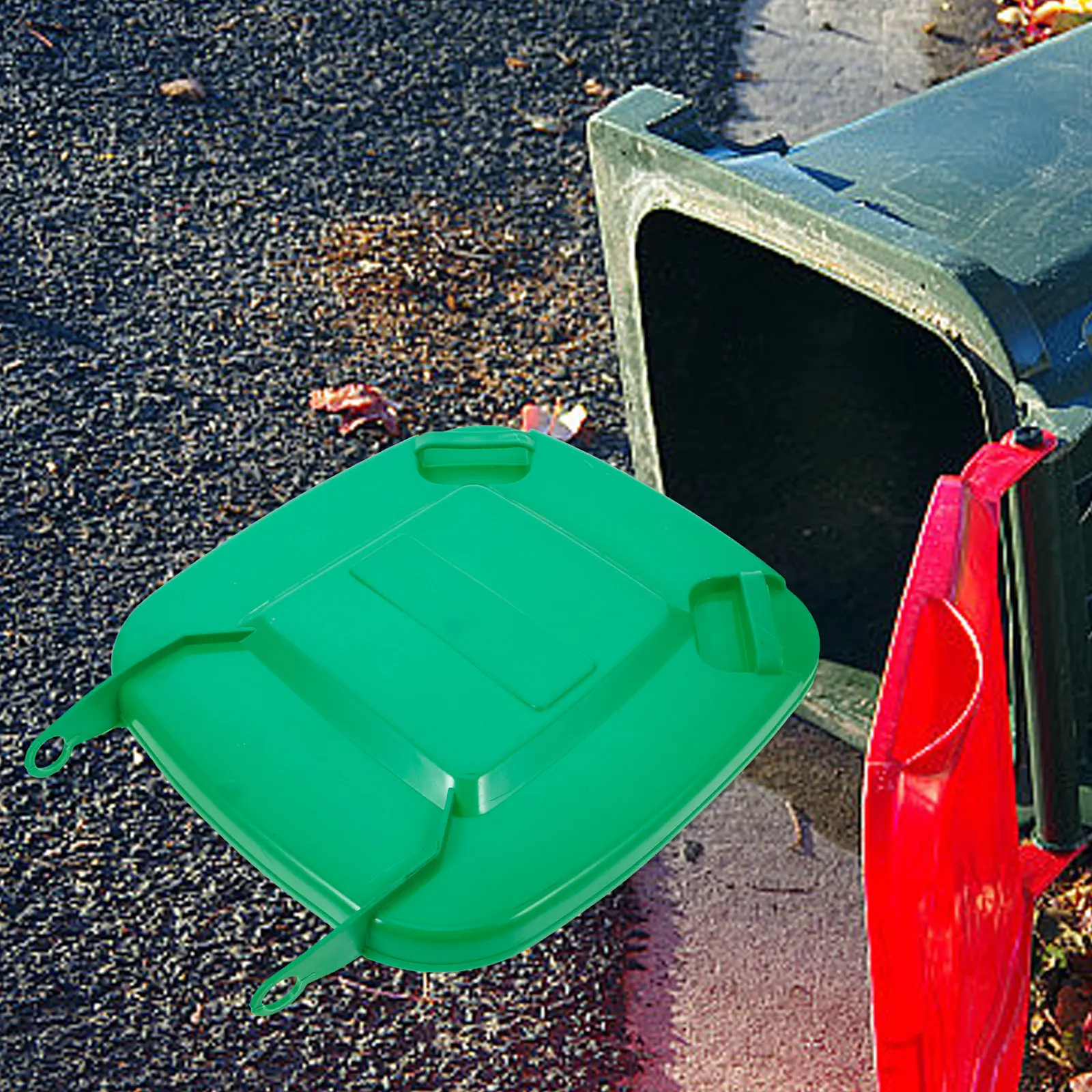 Plastic Outdoor Trash Can Lid Replacement Square Large Capacity Garbage Bin Cover Accessory Waste Bin Lid Protector