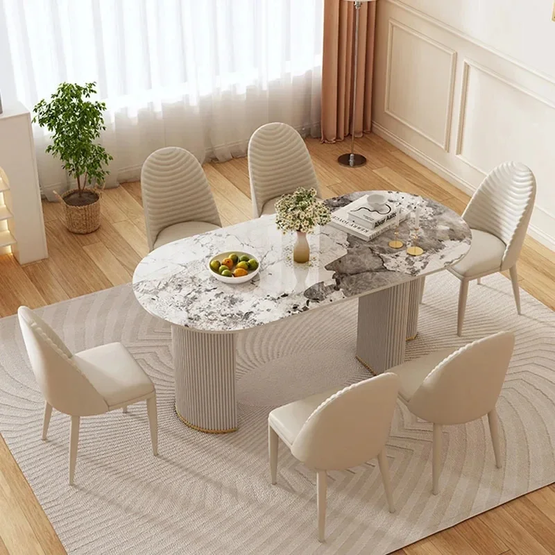 Design Portable Dining Table Living Waterproof Restaurant White Dining Table Nordic Minimalist Esstische Living Room Furniture