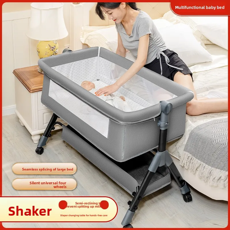 Baby Splicing Bed Portable Multifunctional Mobile Folding Cradle Newborn Baby Bedside Newborn Baby
