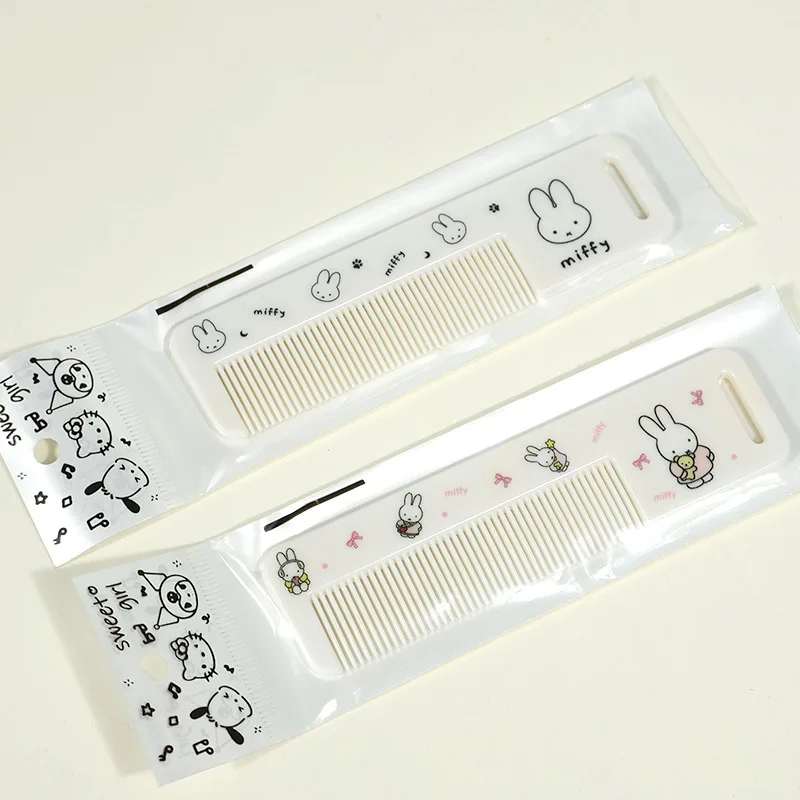 Kawaii Miffy Mini Pocket Comb Plastic Hair Comb Household Dense Tooth Comb Serration Anti Static Female Straight Hair Comb Gifts