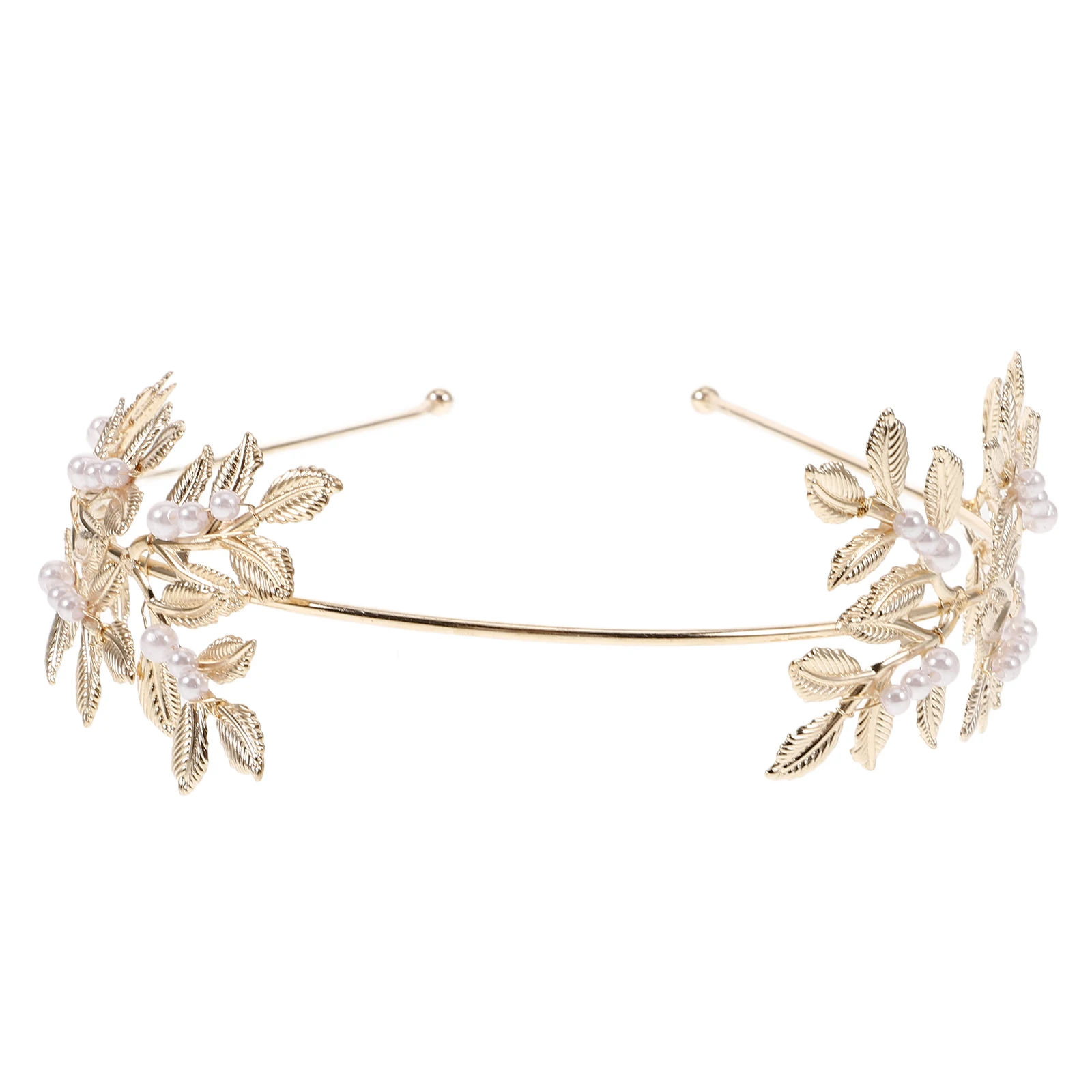 

Elegant Pearl Leaf Design Headband Decorative Hair Accessory For Women Wedding Bridal Party Cosplay Costume Hairband