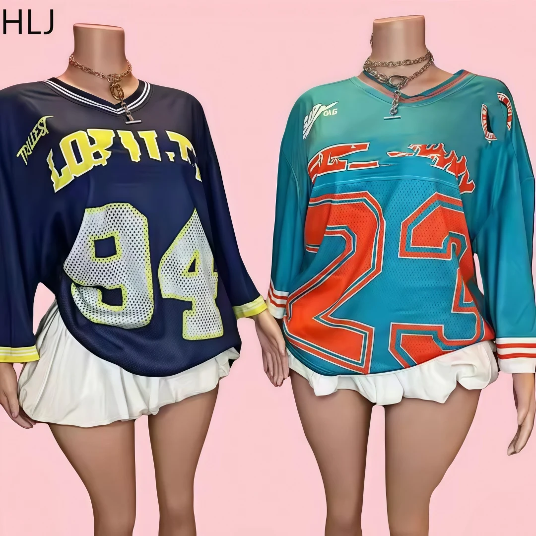 

HLJ Y2K Letter Printing Loose Tshirts Two Piece Sets Women Round Neck Top And Mini Puffy Skirts Outfits Fashion 2pcs Streetwear