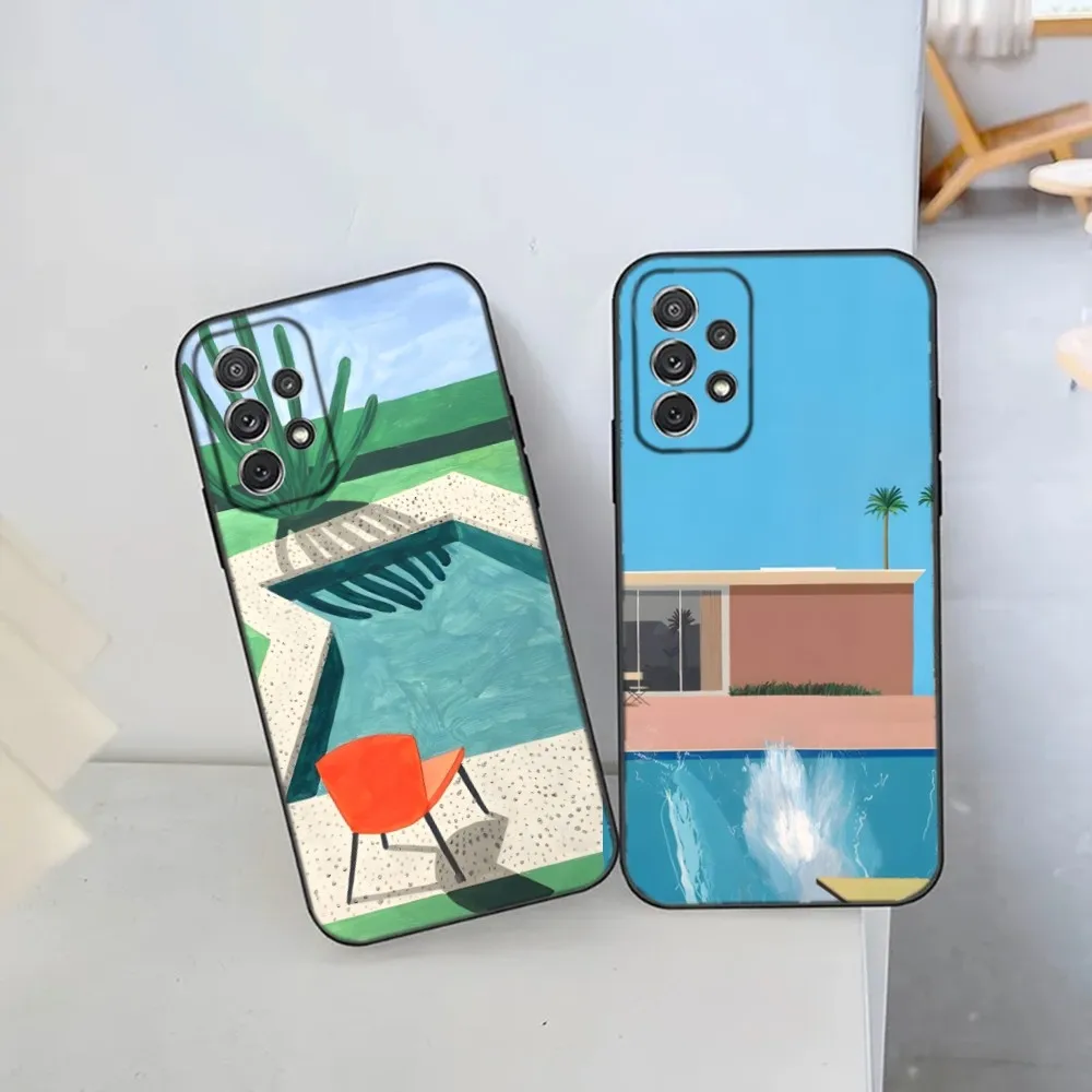 Art D-David  Hockney Paintings Phone Case For Samsung S25,S24 Ultra,S20,S30 plus,S22 plus,S23,S30 ultra 5G Silicone Cover