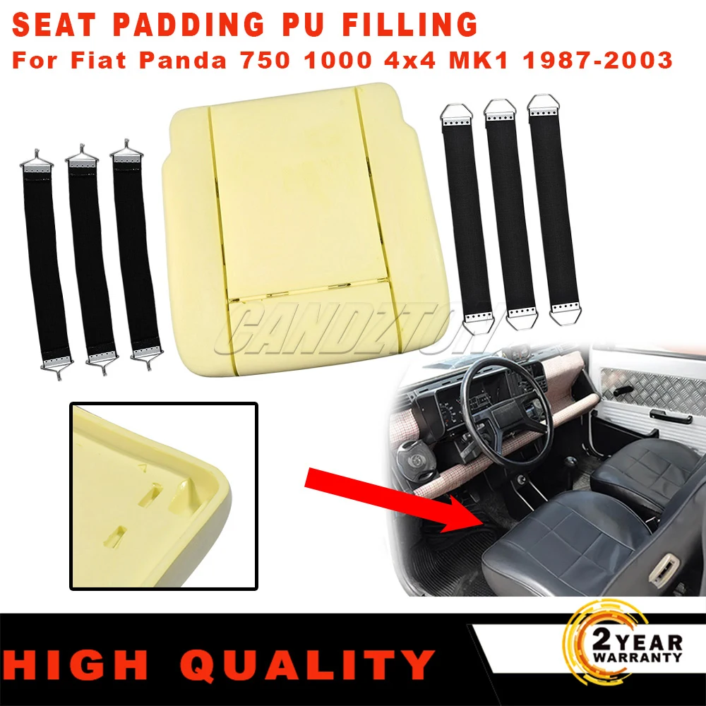 New Seat Padding and 6Pcs Reinforced Straps Seat Repair Kit PU filling Car Accessories For 1987-2003 Fiat Panda 750 1000 MK1 4x4