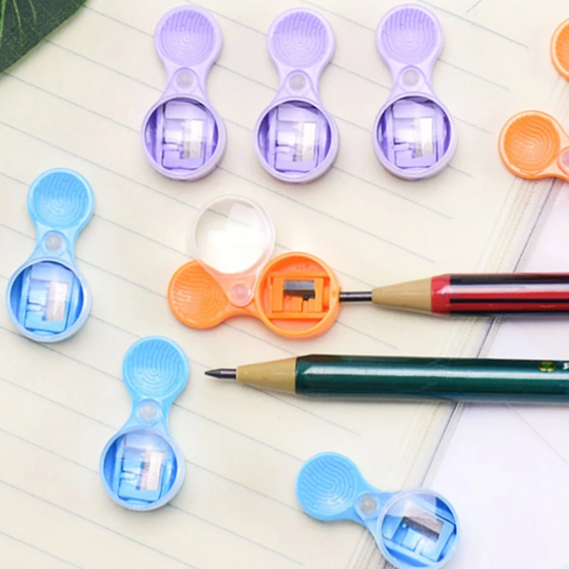 10 Pcs Cute 2.0 Thick Lead Pencil Sharpener Mini Portable Student Supplies Pencil Sharpening Tools