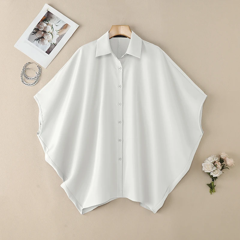 ZANZEA 女性シャツトレンド 2026 春のファッション 3/4 バットウィングスリーブシャツエレガントな固体 OL ワークブラウスカジュアルボタントップスオーバーサイズ